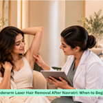 Young Indian woman discussing underarm laser hair removal after Navratri at Kamya Aesthetics Jaipur.