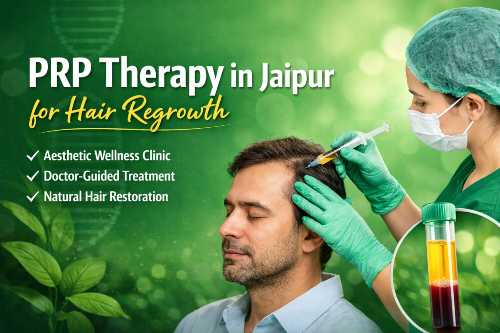 PRP therapy in Jaipur for hair regrowth at an aesthetic wellness clinic