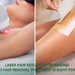 Laser hair reduction vs waxing hair removal treatment comparison image